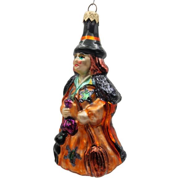 Christopher Radko Witch Orange Stars Dress Halloween Christmas Tree Ornament - Picture 5 of 10